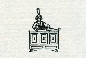 Incisione raffigurante “il Turco”, l’automa giocatore di scacchi del racconto di Poe, pubblicata per la prima uscita del racconto nel luglio del 1836 sul “The Southern Literary Messenger”.